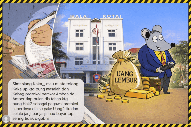 Dugaan Penggelapan Uang Lembur Rp248 Juta Pemkot Ambon Disorot
